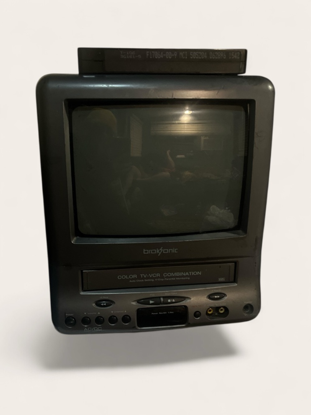 Black Portable Color TV-VCR Combo